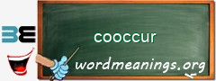 WordMeaning blackboard for cooccur